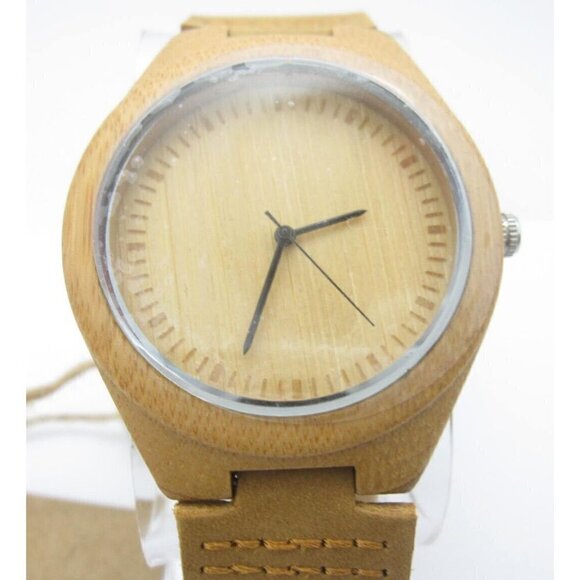 Men's Cucol Wooden Analog 47mm Dial Causal Round Watch (D931) - Picture 1 of 12